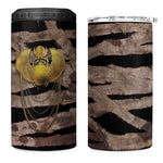 African Halloween Egypt Mummy Wrap 4 in 1 Can Cooler Tumbler Golden Winged Scarab Badge
