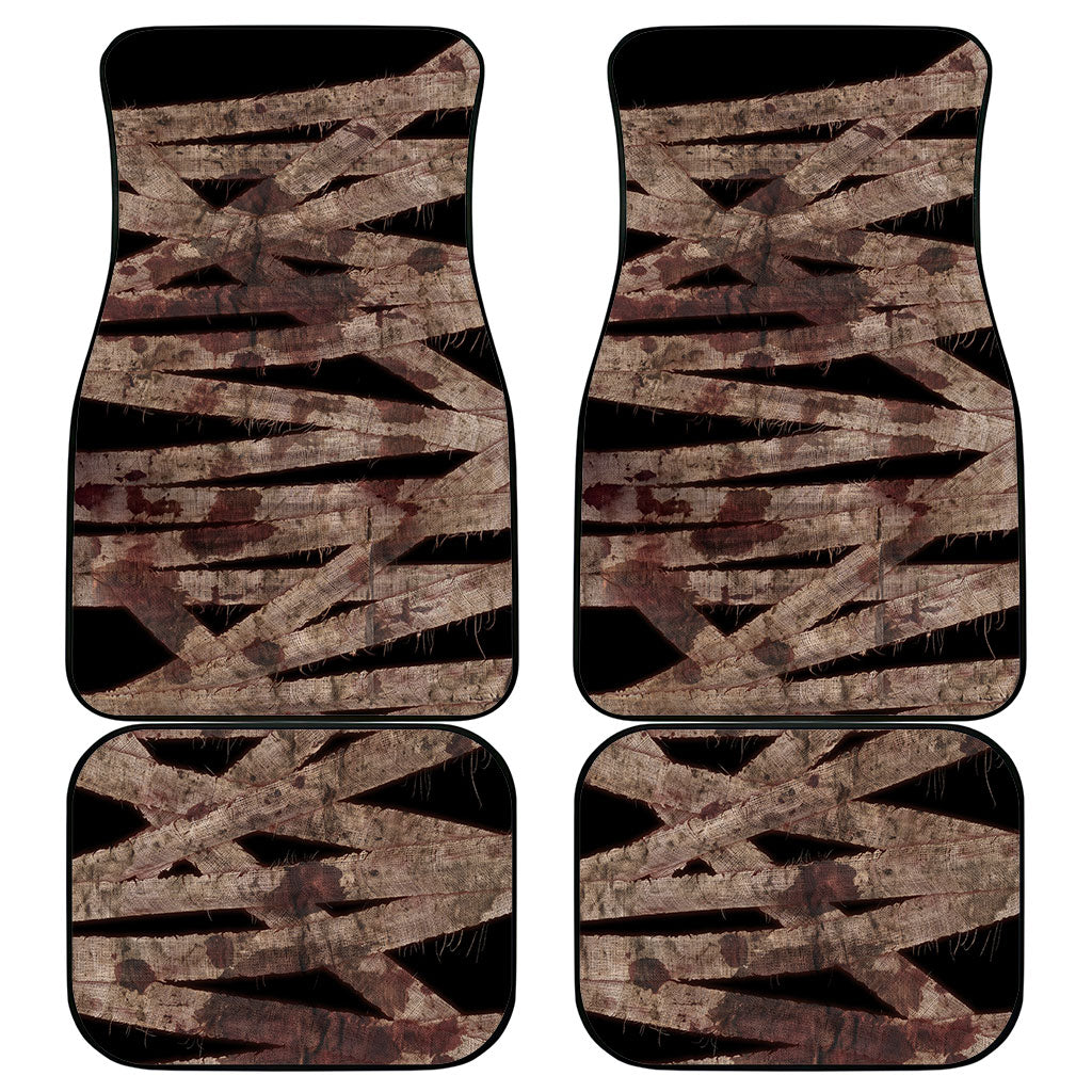 African Halloween Egypt Mummy Wrap Car Mats Golden Winged Scarab Badge