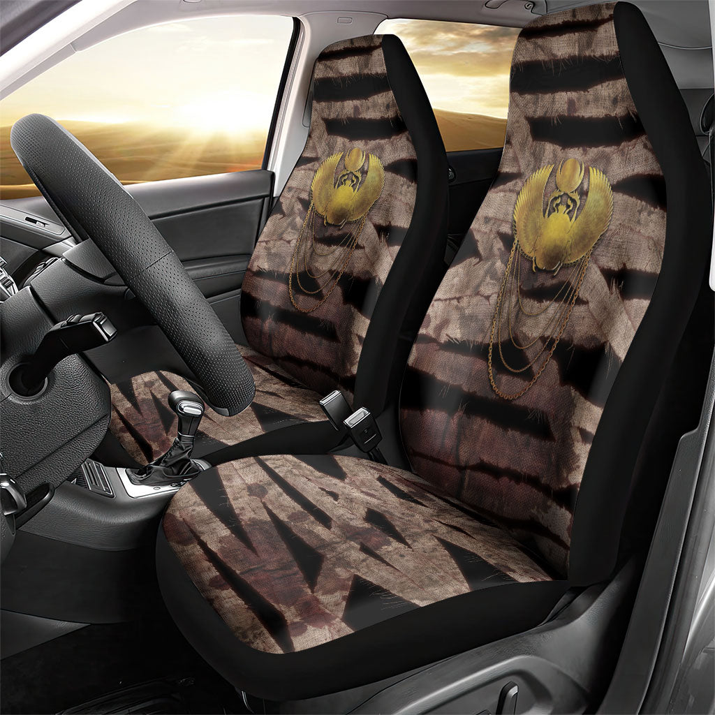 African Halloween Egypt Mummy Wrap Car Seat Cover Golden Winged Scarab Badge