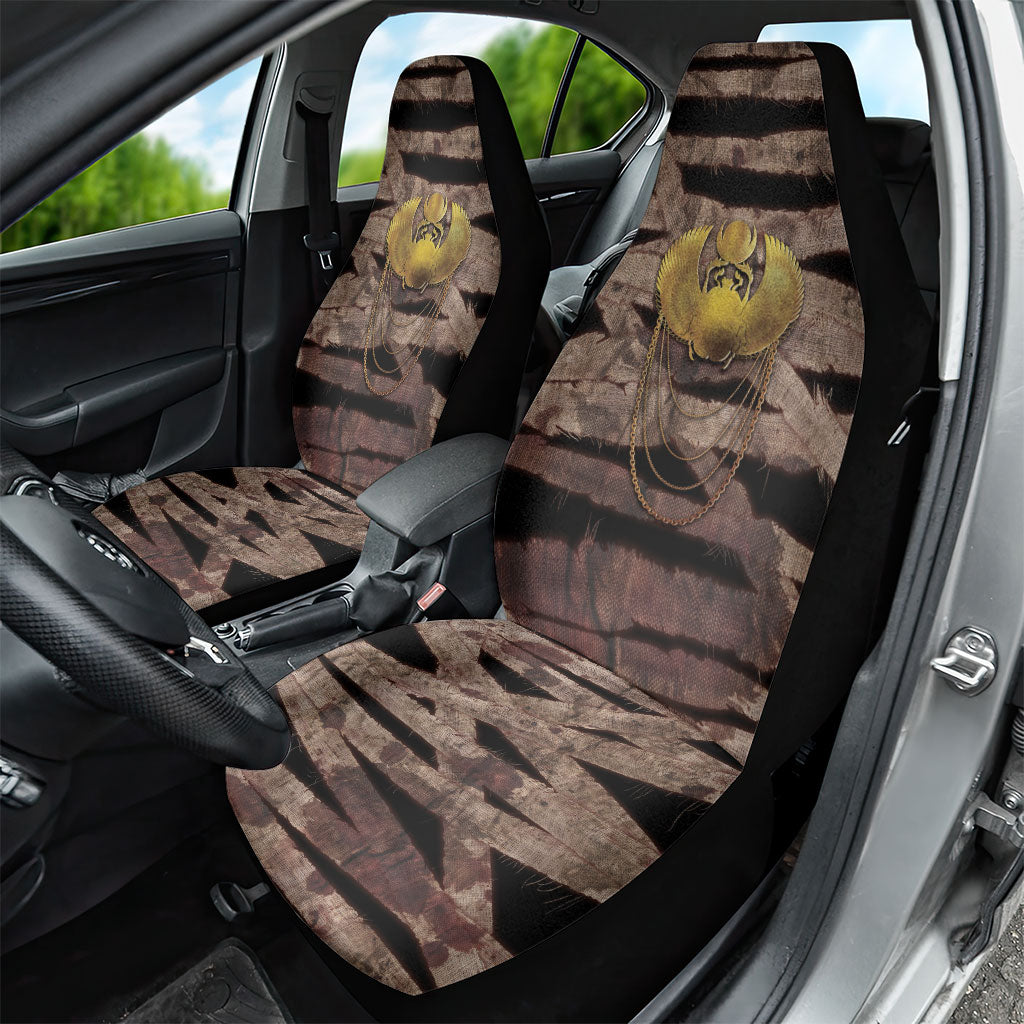 African Halloween Egypt Mummy Wrap Car Seat Cover Golden Winged Scarab Badge