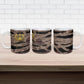 African Halloween Egypt Mummy Wrap Ceramic Mug Golden Winged Scarab Badge