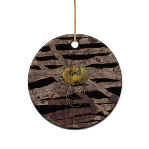 African Halloween Egypt Mummy Wrap Ceramic Ornament Golden Winged Scarab Badge