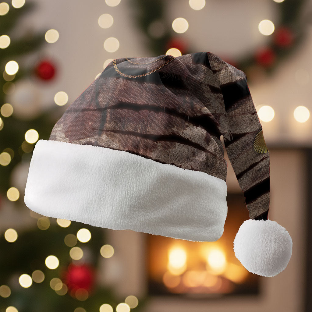African Halloween Egypt Mummy Wrap Christmas Santa Hat Golden Winged Scarab Badge