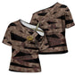 African Halloween Egypt Mummy Wrap Cross Shoulder Shirt Golden Winged Scarab Badge