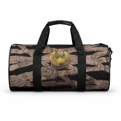 African Halloween Egypt Mummy Wrap Duffle Bag Golden Winged Scarab Badge