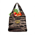 African Halloween Egypt Mummy Wrap Grocery Bag Golden Winged Scarab Badge