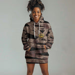 African Halloween Egypt Mummy Wrap Hoodie Dress Golden Winged Scarab Badge