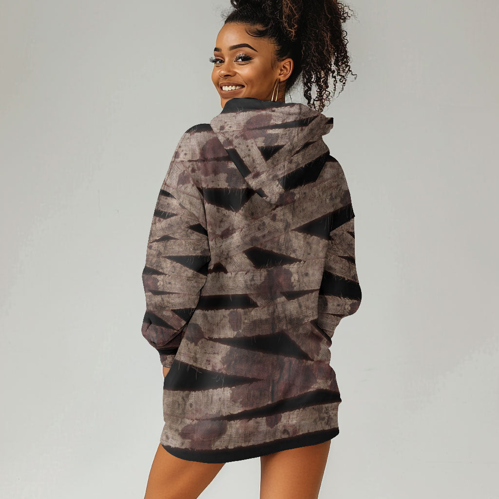 African Halloween Egypt Mummy Wrap Hoodie Dress Golden Winged Scarab Badge