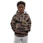 African Halloween Egypt Mummy Wrap Kid Hoodie Golden Winged Scarab Badge