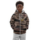 African Halloween Egypt Mummy Wrap Kid Hoodie Golden Winged Scarab Badge