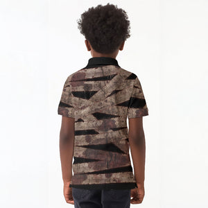 African Halloween Egypt Mummy Wrap Kid Polo Shirt Golden Winged Scarab Badge