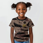 African Halloween Egypt Mummy Wrap Kid T shirt Golden Winged Scarab Badge