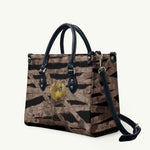 African Halloween Egypt Mummy Wrap Leather Bag Golden Winged Scarab Badge
