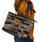 African Halloween Egypt Mummy Wrap Leather Tote Bag Golden Winged Scarab Badge