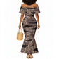 African Halloween Egypt Mummy Wrap Mermaid Dress Golden Winged Scarab Badge