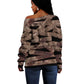 African Halloween Egypt Mummy Wrap Off Shoulder Sweater Golden Winged Scarab Badge