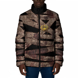 African Halloween Egypt Mummy Wrap Padded Jacket Golden Winged Scarab Badge