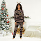 African Halloween Egypt Mummy Wrap Christmas Pajama Set Golden Winged Scarab Badge