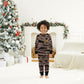 African Halloween Egypt Mummy Wrap Christmas Pajama Set Golden Winged Scarab Badge