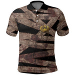 African Halloween Egypt Mummy Wrap Polo Shirt Golden Winged Scarab Badge
