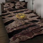 African Halloween Egypt Mummy Wrap Quilt Bed Set Golden Winged Scarab Badge