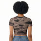African Halloween Egypt Mummy Wrap Raglan Cropped T shirt Golden Winged Scarab Badge