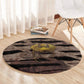 African Halloween Egypt Mummy Wrap Round Carpet Golden Winged Scarab Badge