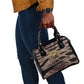 African Halloween Egypt Mummy Wrap Shoulder Handbag Golden Winged Scarab Badge