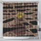 African Halloween Egypt Mummy Wrap Shower Curtain Golden Winged Scarab Badge