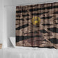 African Halloween Egypt Mummy Wrap Shower Curtain Golden Winged Scarab Badge