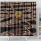 African Halloween Egypt Mummy Wrap Shower Curtain Golden Winged Scarab Badge