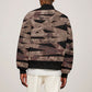 African Halloween Egypt Mummy Wrap Sleeve Zip Bomber Jacket Golden Winged Scarab Badge