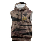 African Halloween Egypt Mummy Wrap Sleeveless Hoodie Golden Winged Scarab Badge