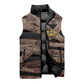 African Halloween Egypt Mummy Wrap Sleeveless Puffer Jacket Golden Winged Scarab Badge