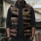 African Halloween Egypt Mummy Wrap Sleeveless Puffer Jacket Golden Winged Scarab Badge