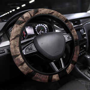 African Halloween Egypt Mummy Wrap Steering Wheel Cover Golden Winged Scarab Badge