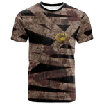 African Halloween Egypt Mummy Wrap T shirt Golden Winged Scarab Badge