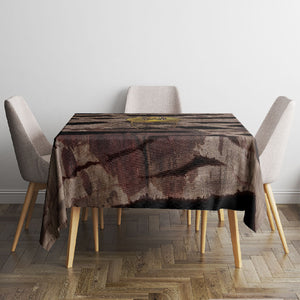 African Halloween Egypt Mummy Wrap Tablecloth Golden Winged Scarab Badge