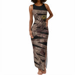 African Halloween Egypt Mummy Wrap Tank Maxi Dress Golden Winged Scarab Badge