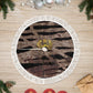 African Halloween Egypt Mummy Wrap Tree Skirt Golden Winged Scarab Badge
