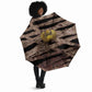 African Halloween Egypt Mummy Wrap Umbrella Golden Winged Scarab Badge