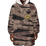 African Halloween Egypt Mummy Wrap Wearable Blanket Hoodie Golden Winged Scarab Badge