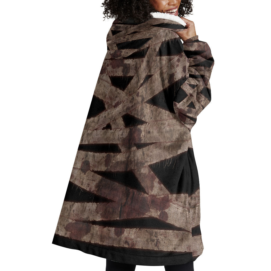 African Halloween Egypt Mummy Wrap Wearable Blanket Hoodie Golden Winged Scarab Badge