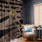 African Halloween Egypt Mummy Wrap Window Curtain Golden Winged Scarab Badge