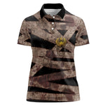 African Halloween Egypt Mummy Wrap Women Polo Shirt Golden Winged Scarab Badge