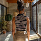 African Halloween Egypt Mummy Wrap Women Sleeveless Polo Shirt Golden Winged Scarab Badge
