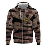 African Halloween Egypt Mummy Wrap Zip Hoodie Golden Winged Scarab Badge