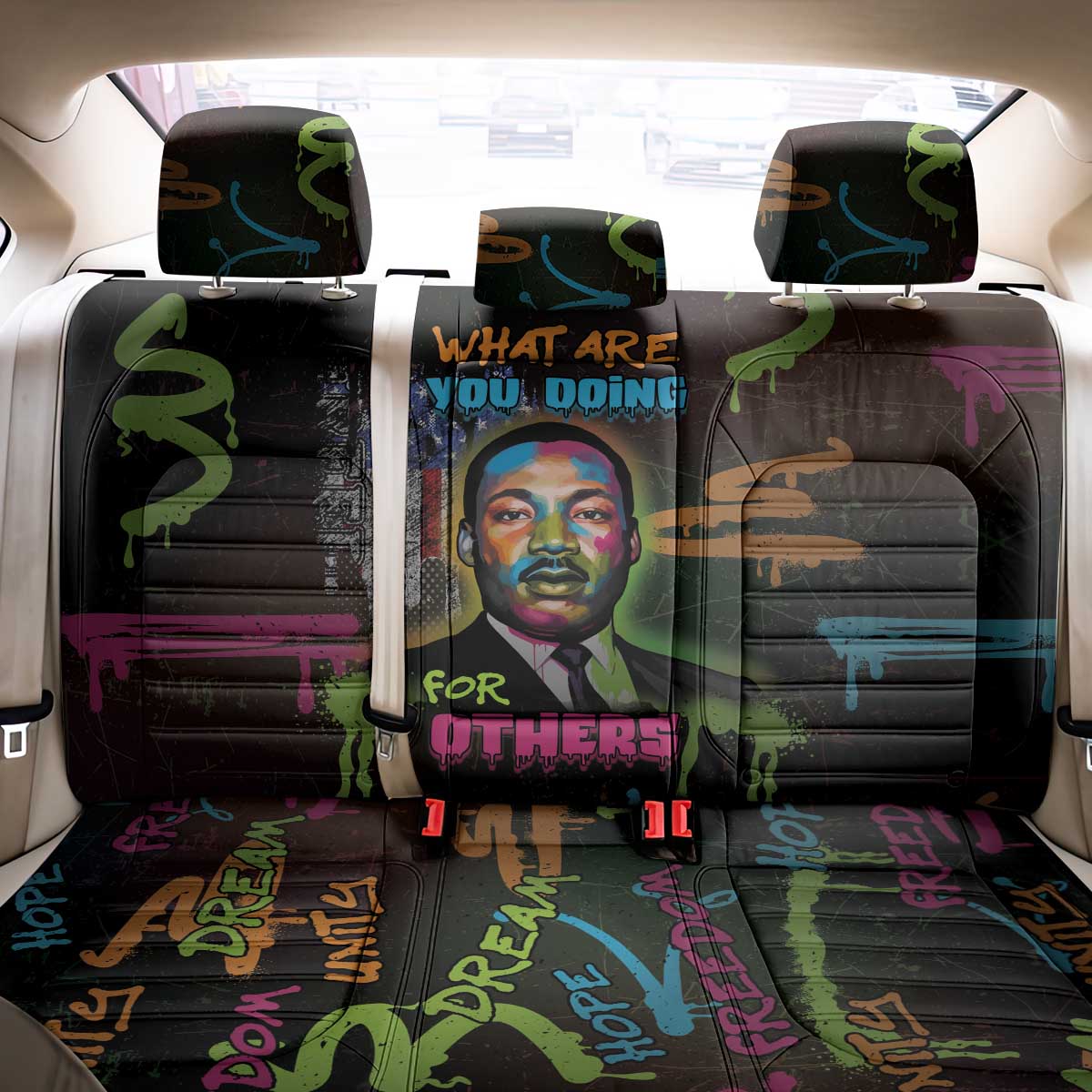 Martin Luther King Jr Day Back Car Seat Cover What Are You Doing For Others - African Pride