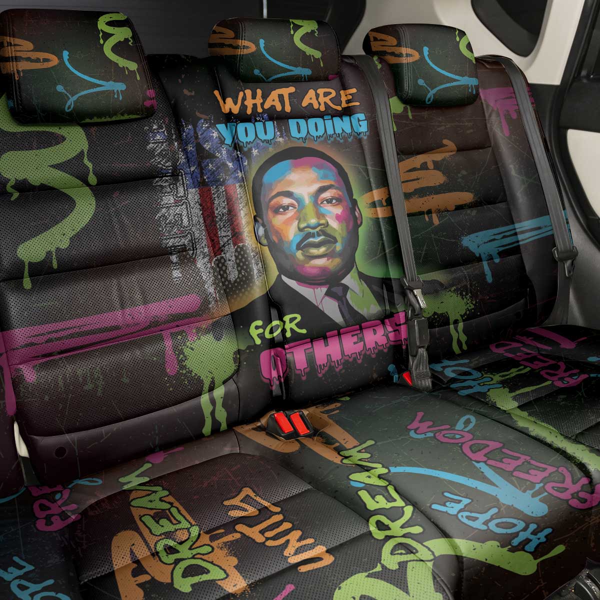 Martin Luther King Jr Day Back Car Seat Cover What Are You Doing For Others - African Pride