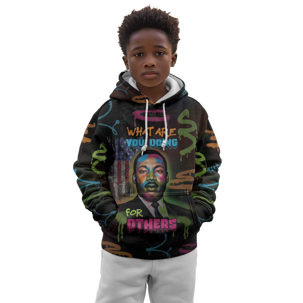 Martin Luther King Jr Day Kid Hoodie What Are You Doing For Others - African Pride